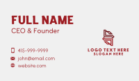 Red Geometric Letter S  Business Card