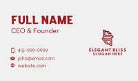 Red Geometric Letter S  Business Card