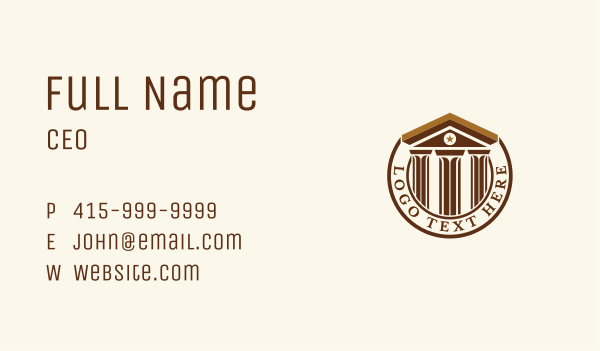 Lawyer Legal Courthouse Business Card Design