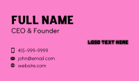 Pink & Black Technology Text Business Card