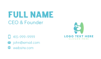 Organic Letter H Business Card Design
