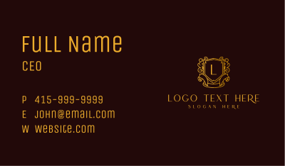 Royal Gold Shield Letter Business Card