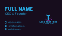 Glitch Portal Gaming Letter T Business Card