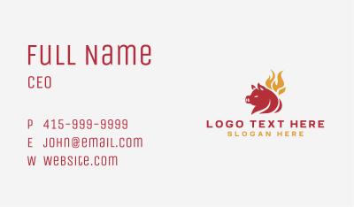 Pork BBQ Flame Grill  Business Card
