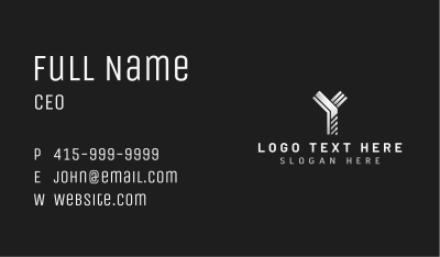 Industrial Metal Steel Letter Y Business Card Image Preview