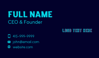 Pixel Neon Wordmark Business Card