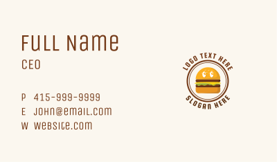 Burger Mascot Fast Food  Business Card Image Preview
