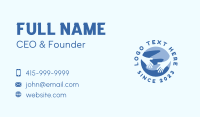 Blue Globe Hand Business Card