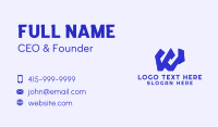 Blue Letter W Business Card Design