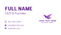 Purple Origami Bird Business Card Design