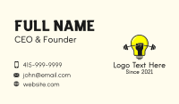 Weightlifting Hand Bulb Business Card Design