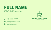 Green Golf Course Letter R Business Card Design