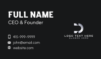 Metallic Business Brand Letter D Business Card