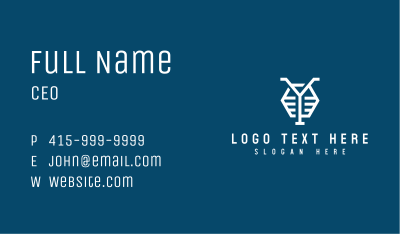 Blue Letter Y Hexagon Business Card