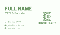 Green Line Art Hourglass  Business Card