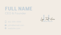 Handwritten Fashion Letter Business Card Design