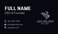 Simple Bat Line Art Business Card Design