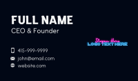 Neon Streamer Wordmark Business Card