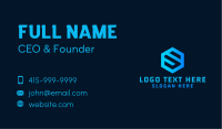 Techno Hexagon Letter S Business Card