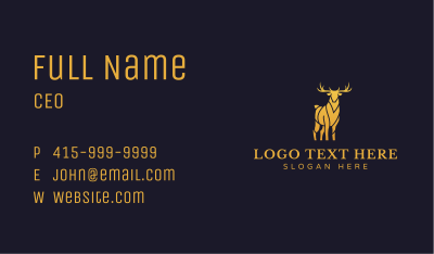 Golden Luxury Deer Business Card