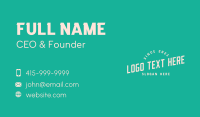 Playful Apparel Wordmark Business Card