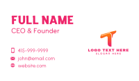 Generic Gradient Letter T Business Card