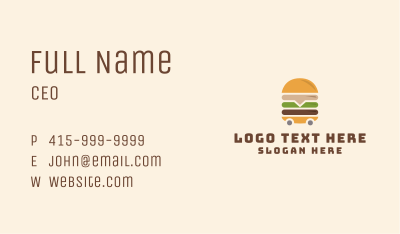 Burger Food Trolley Business Card