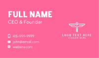Pink White Dragonfly Business Card