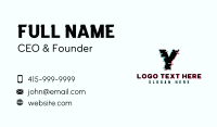 Glitch Tech Letter Y Business Card Design