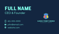 Neon Shield Letter T Business Card