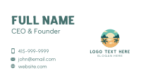 Beach Sunset Palm Tree Business Card