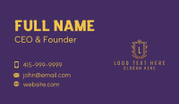 Minimalist Royal Shield Emblem  Business Card Design