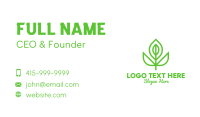 Green Monoline Flower Bud Business Card