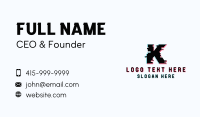 Tech Glitch Letter K  Business Card