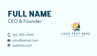 Sail Boat Ocean Wave Business Card Design