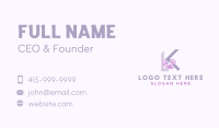 Floral Makeup Letter K Business Card Design