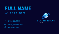 Cyber Globe Circuit Business Card Image Preview