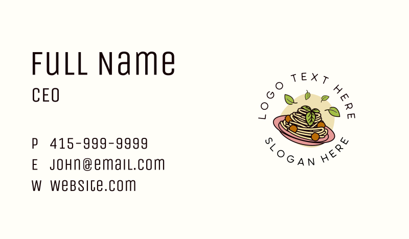 Pasta Business Card example 4