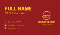 Yellow Monoline Burger Sandwich Business Card