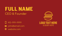 Yellow Monoline Burger Sandwich Business Card Design