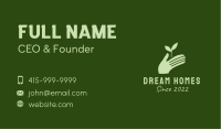 Silhouette Seedling Hand  Business Card
