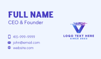 Data Stream Letter V Business Card