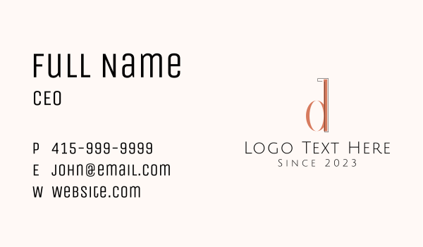 Elegant Letter D Business Card Design