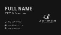 Luxury Gradient Letter J Business Card Design