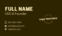 Vintage Round Style Wordmark Business Card