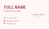 Feminine Business Wordmark Business Card