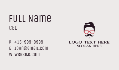 Hipster Glasses Face  Business Card