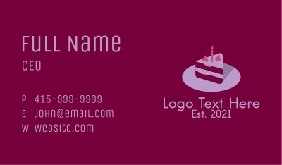 Birthday Cake Slice  Business Card
