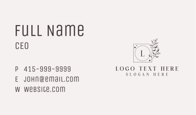 Floral Wedding Event Business Card