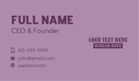 Purple Classic Wordmark  Business Card Design